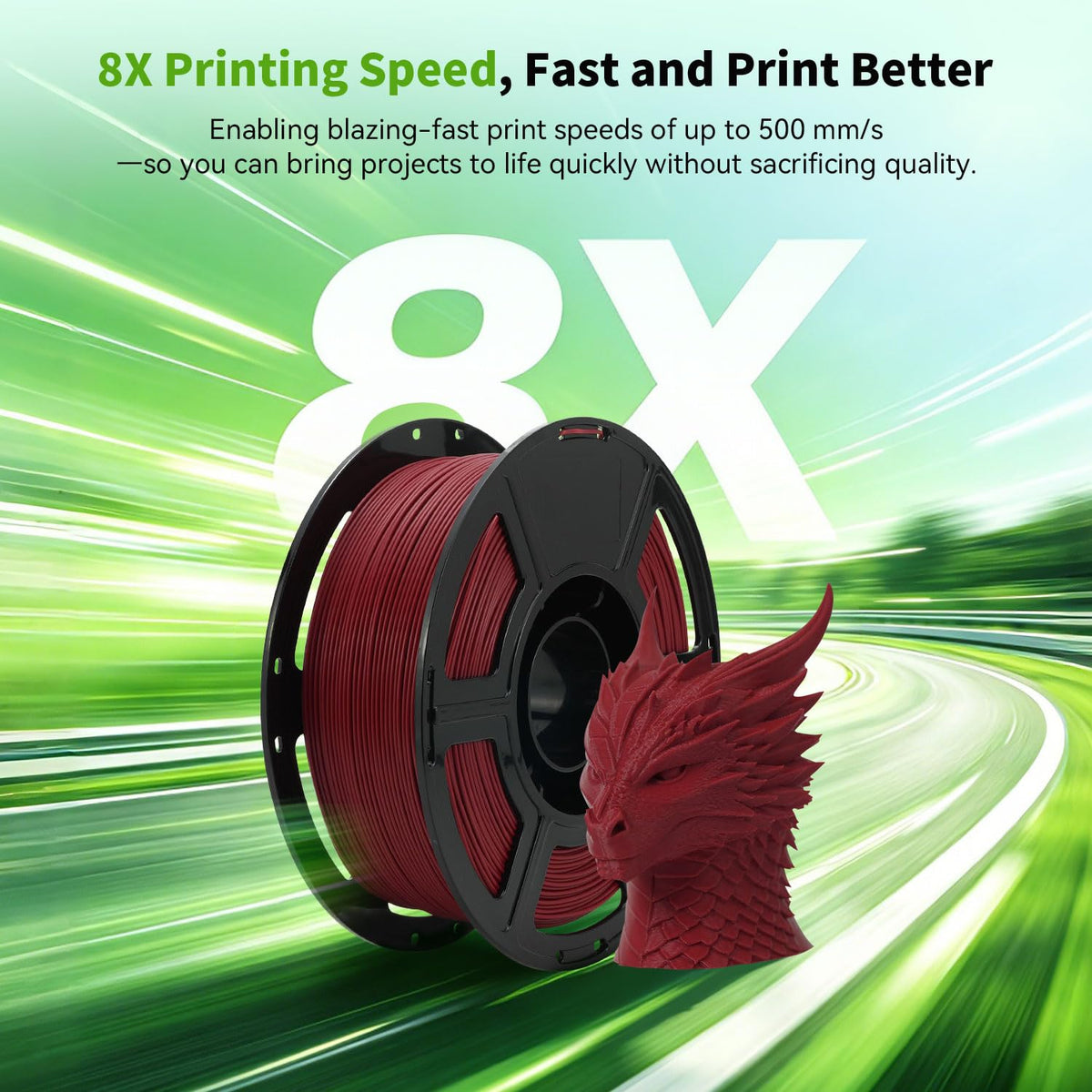 FLASHFORGE 3D Printer Filament, PLA PRO Filament 1.75mm, 1KG Spool (2.2lbs), Dimensional Accuracy +/- 0.02mm for FDM 3D Printers, Better Tenacity & No Knotting (White)