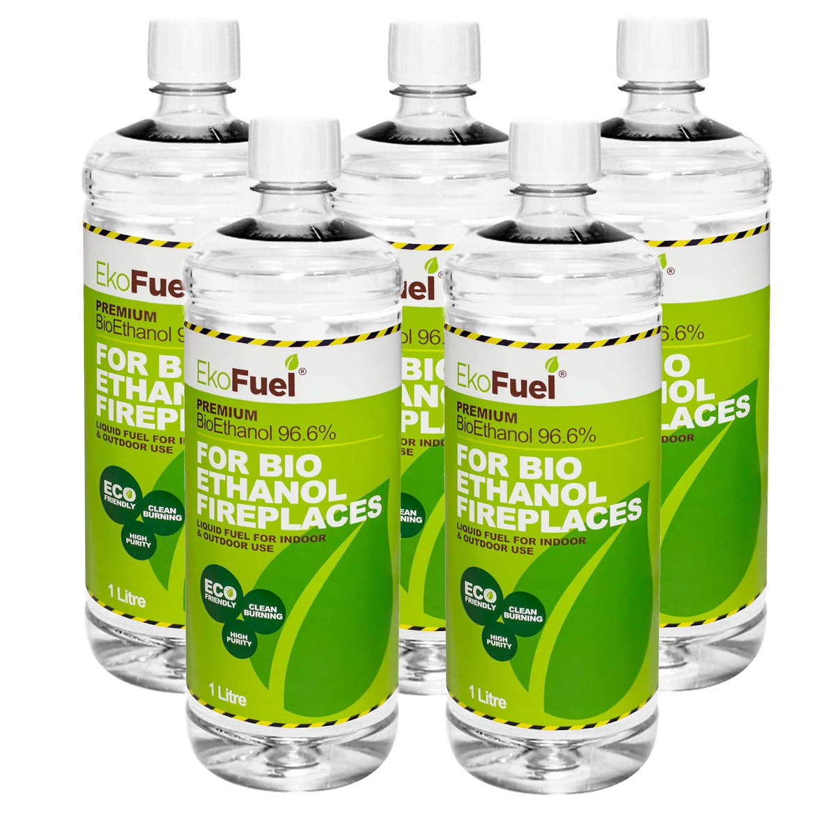 EKOFUEL (12 x 1 Litre) Premium Bioethanol Fuel – Liquid Fuel for Fires Pits, Fireplace | High Purity Clean Burning Bio | Indoor & Outdoor Ethanol Fuel