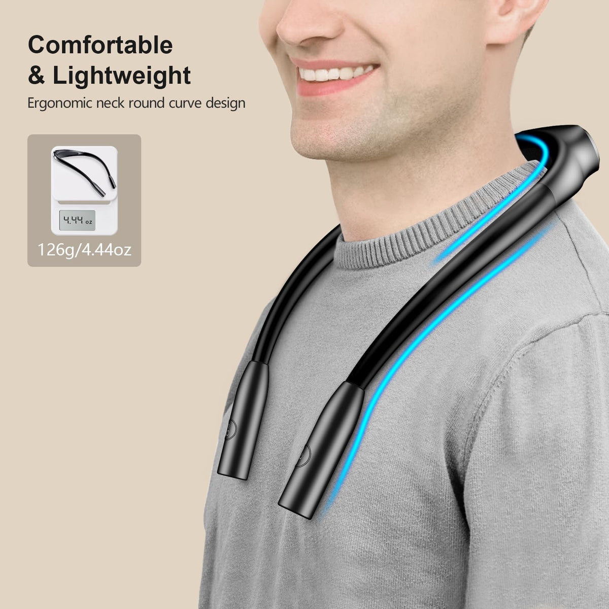 Gritin Neck Reading Light, Rechargeable Book Light for Reading at Night
