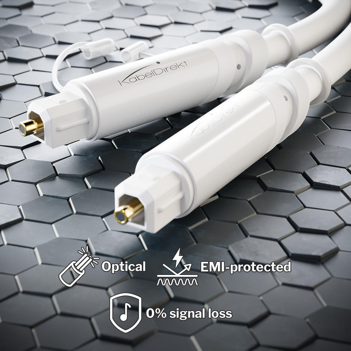 KabelDirekt – Optical Audio TOSLINK Cable – 1m – Soundbar