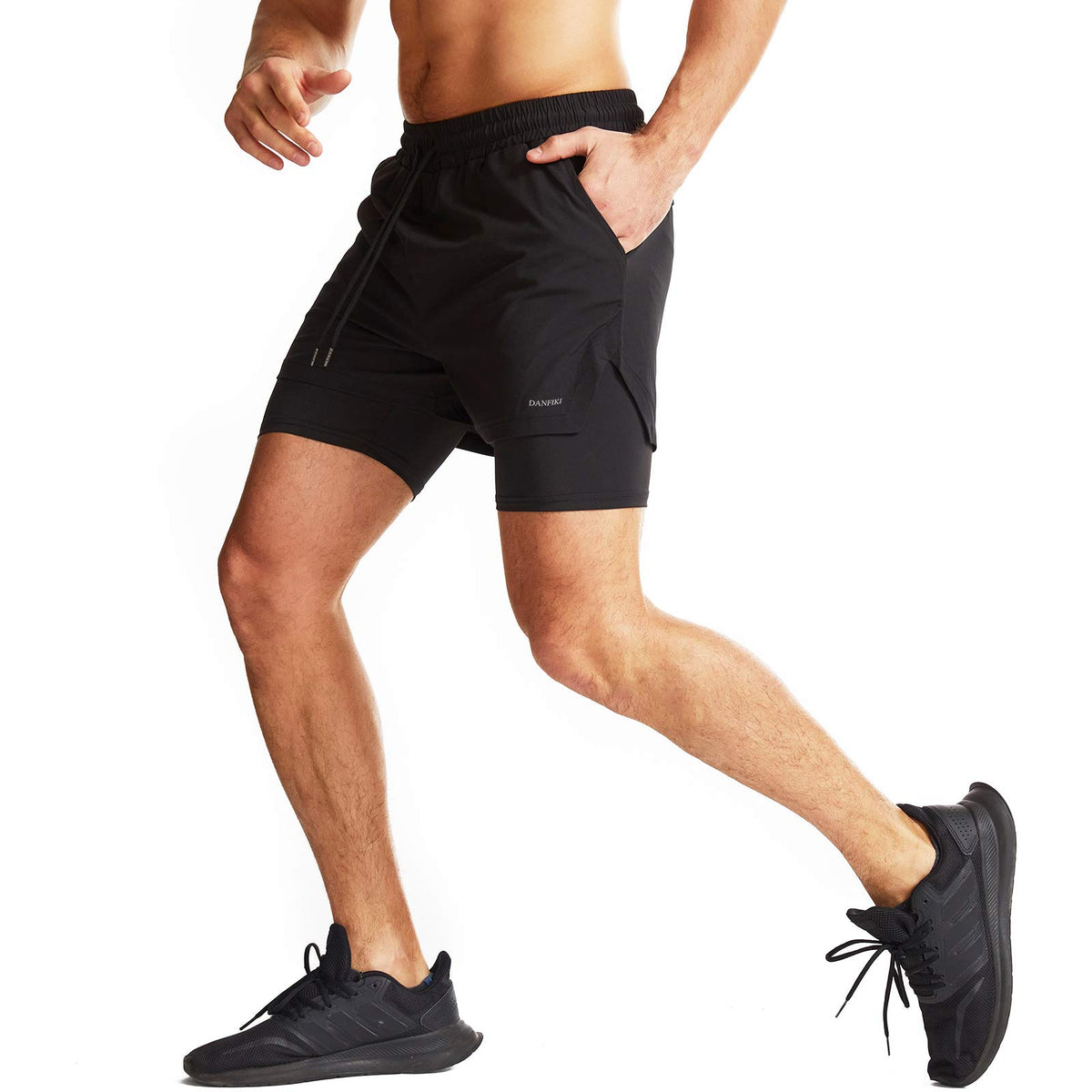 Mens Running Shorts Men's Gym Sports Short 2 in 1 with Phone Pocket Lightweight Quick Drying
