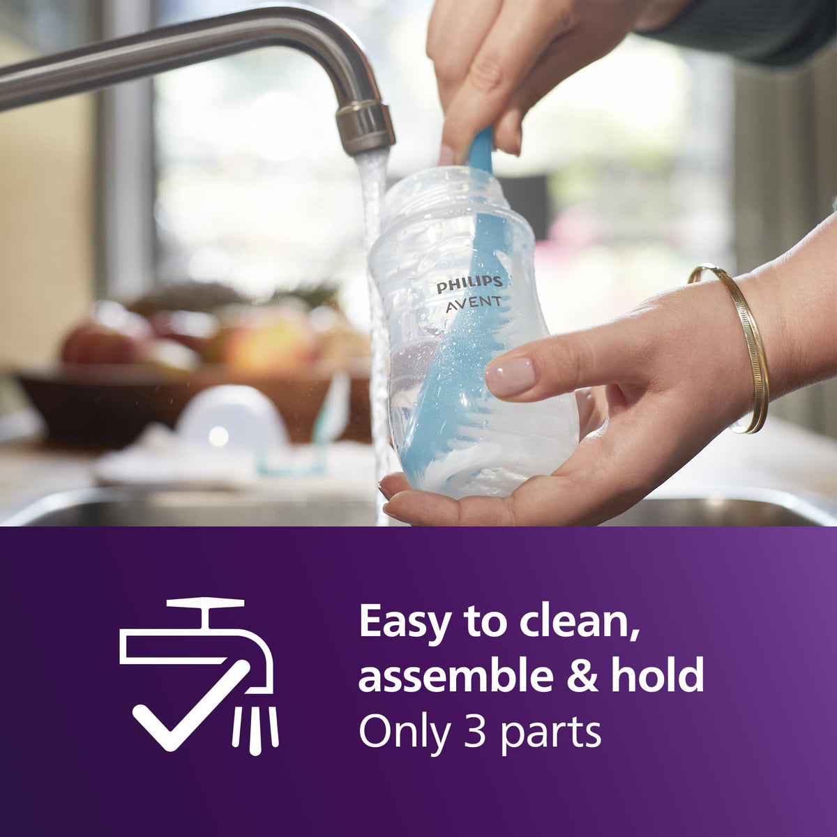Philips Avent Natural Response Baby Bottle - 125ml Baby Milk Bottle for Newborns and Up, BPA Free, 0+ Months (Model SCY900/01)