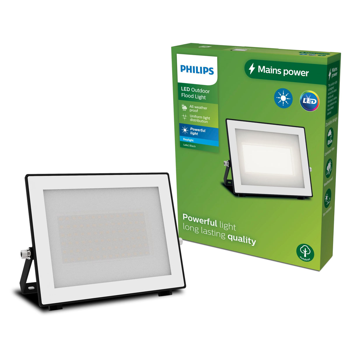 Philips Lois Outdoor Floodlight, White, 10 W