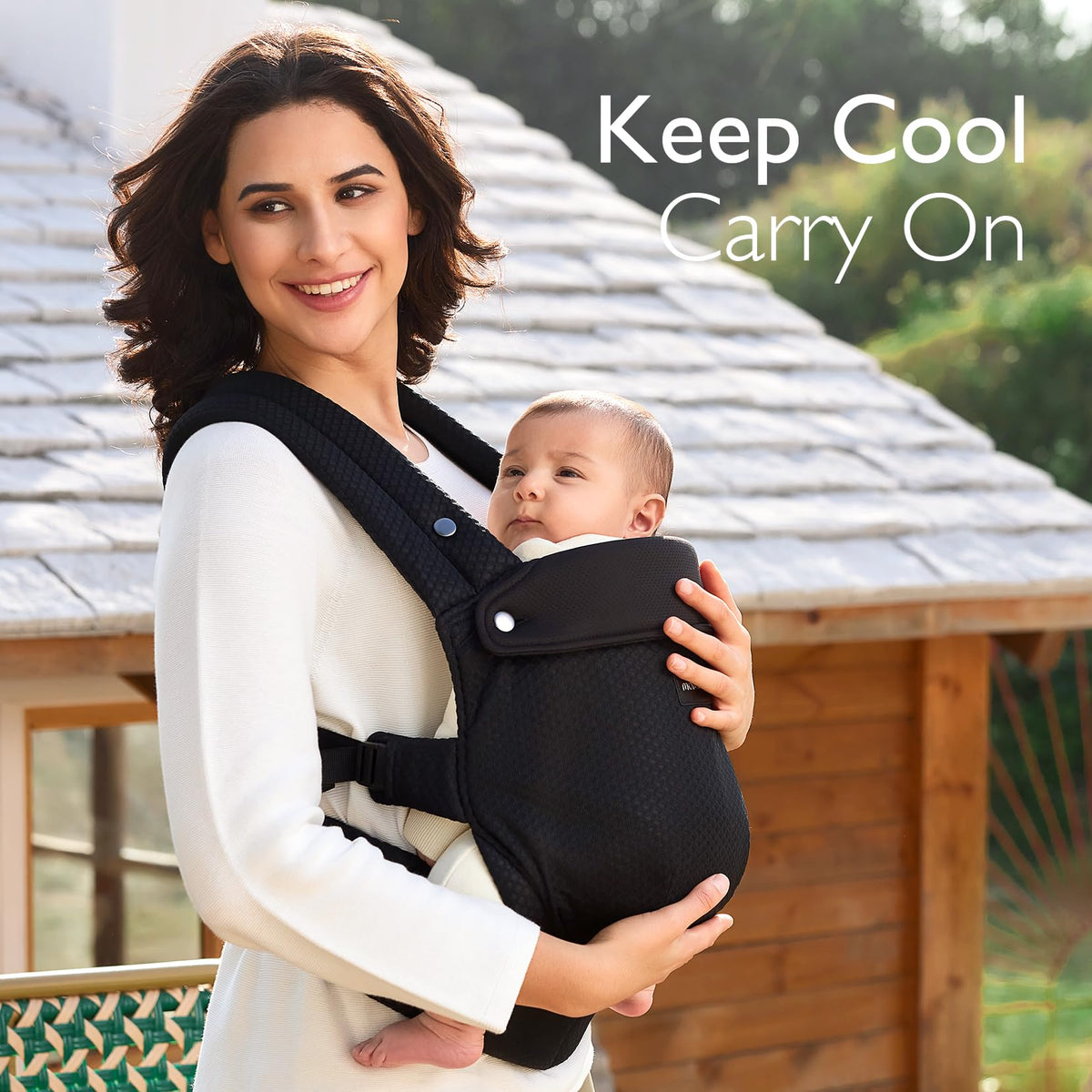 Momcozy Baby Carrier for 3-24M/3.2-20kg, Waist 64-127cm, Cotton Khaki
