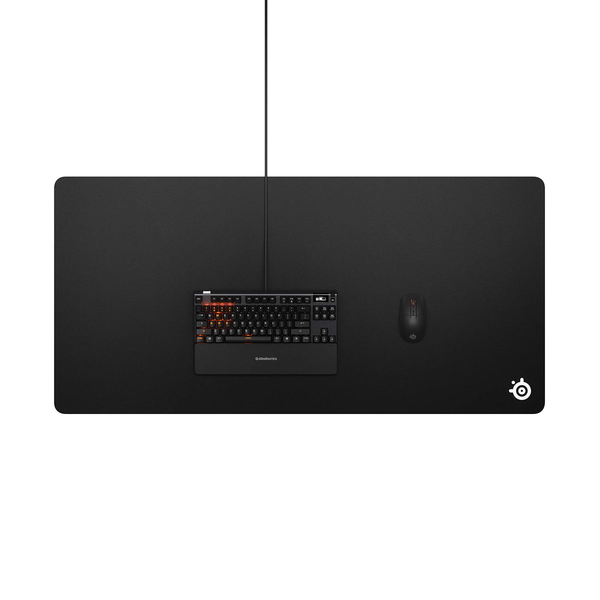 SteelSeries QcK Edge Cloth Gaming Mouse Pad - Never-fray Stitched Edges - Optimized For Gaming Sensors - Size L (450 x 400 x 2mm) - Black
