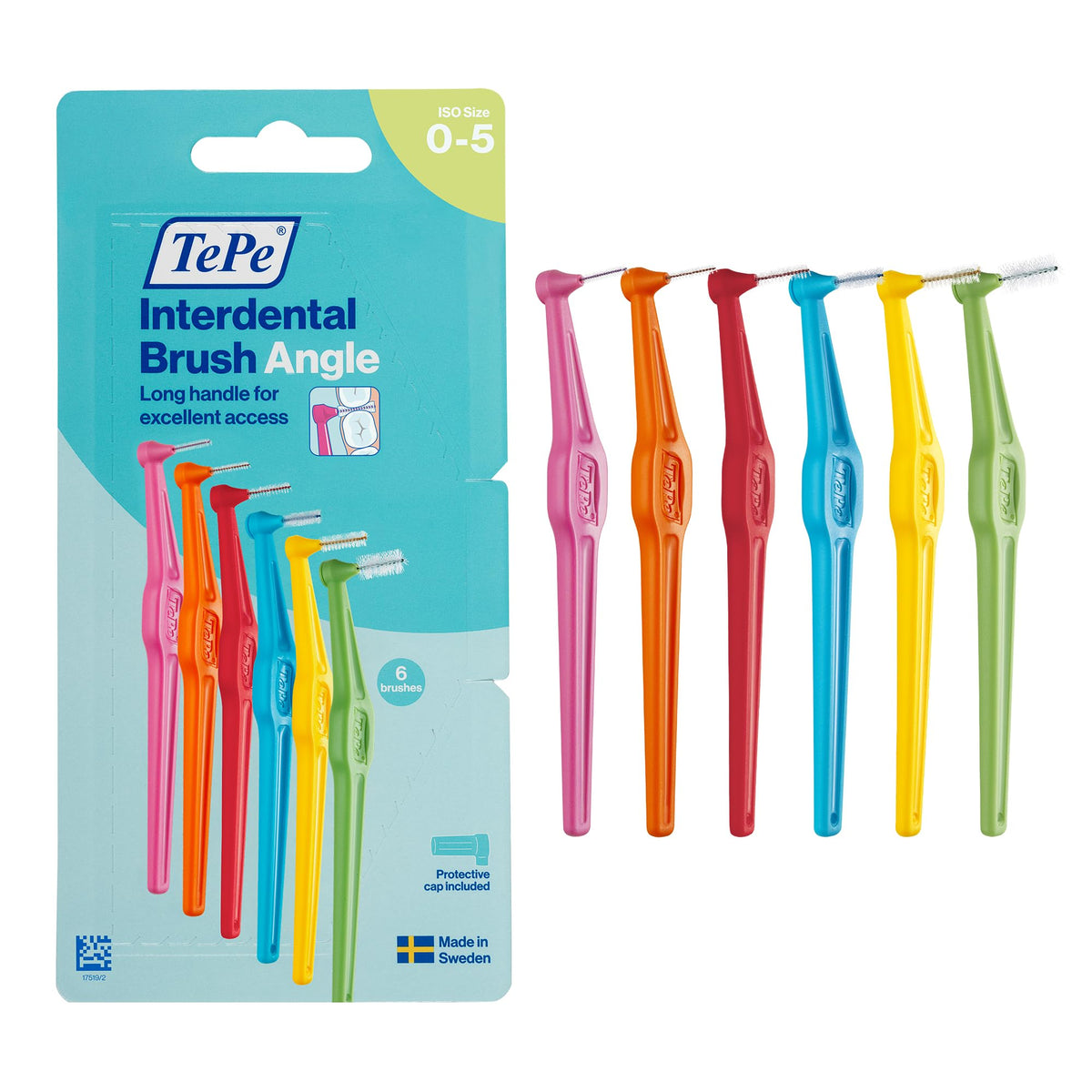 TePe Interdental Brush Angle, Pink, 0.4mm/ISO 0, 6pcs, Carton Pack