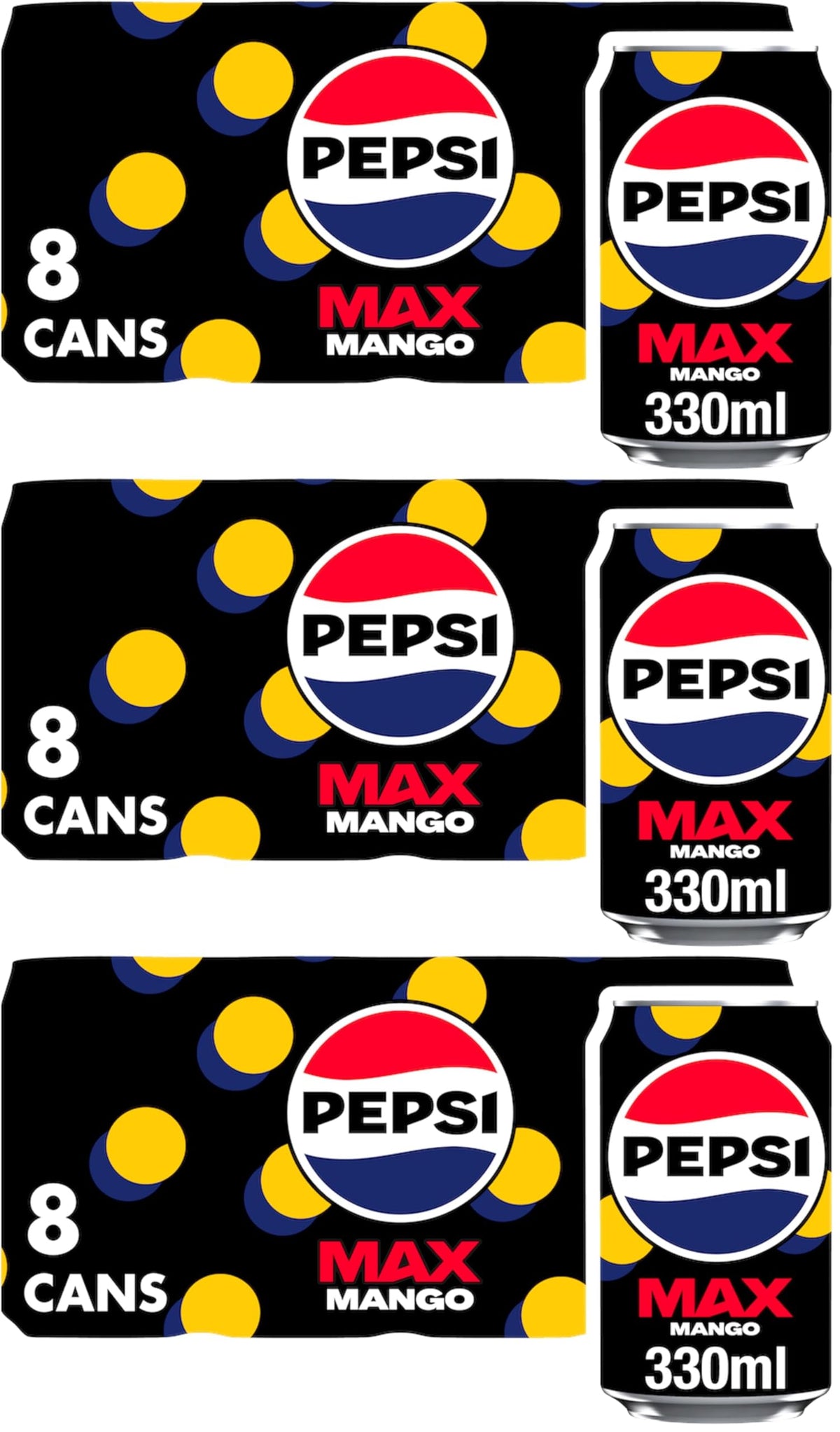 Pepsi Max Caffeine Free Cola | 330ml Can | 8 Pack