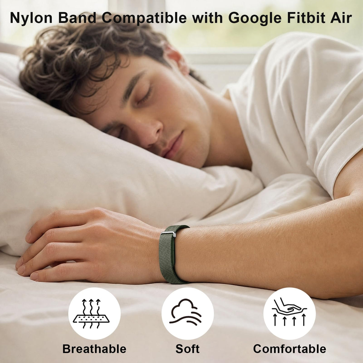 Compatible with Google Fitbit Air Strap Nylon Loop Sport Replacement Band