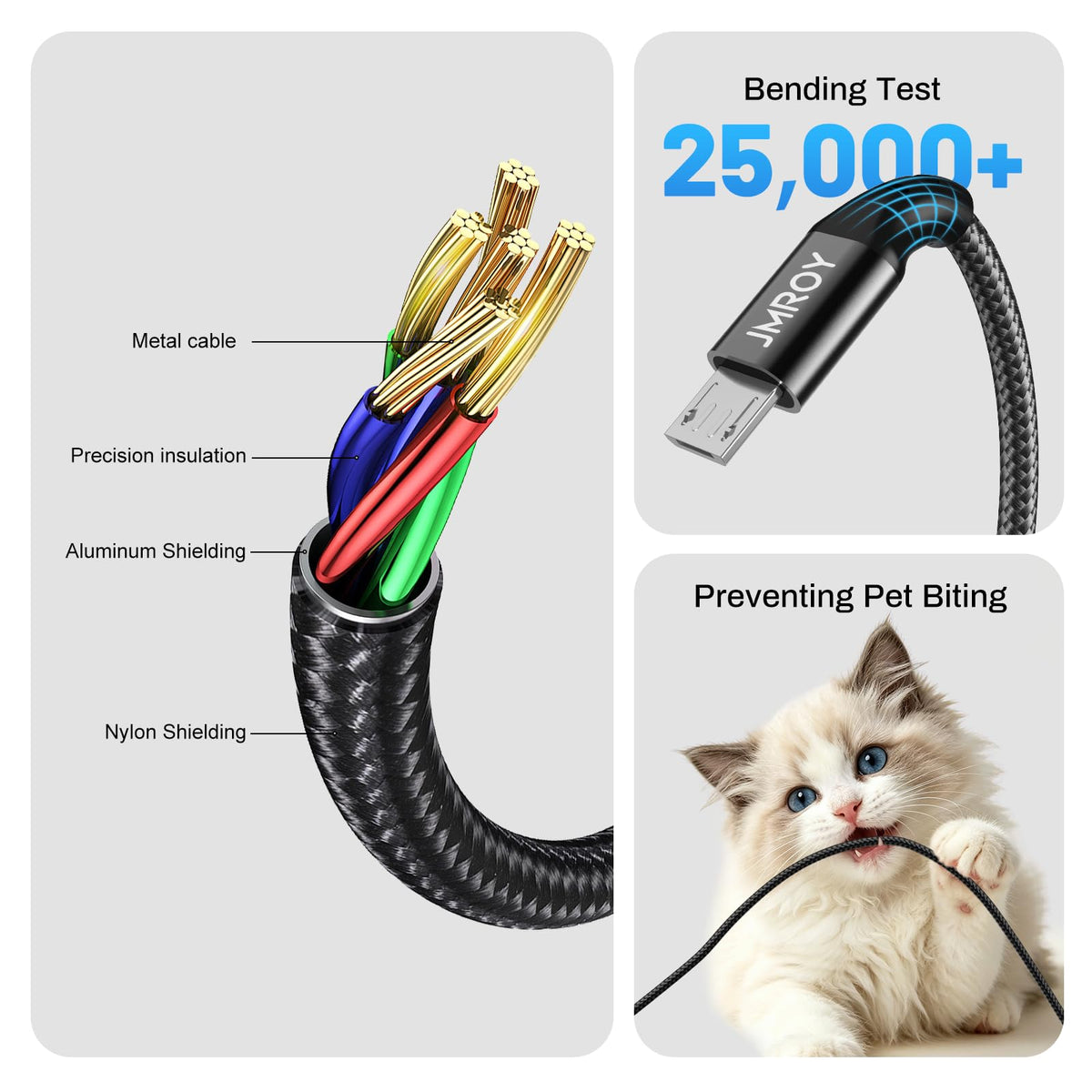 Micro USB Cable 2M 2PACK Android Charger Cable Fast Charging Cable Nylon Micro USB Charger cable Samsung Galaxy S7 Edge S6 S5 J7 J5 J6 J3 Note A6 A10,Sony,LG,Kindle,Xbox,PS4,Tablets,Nexus,Sony