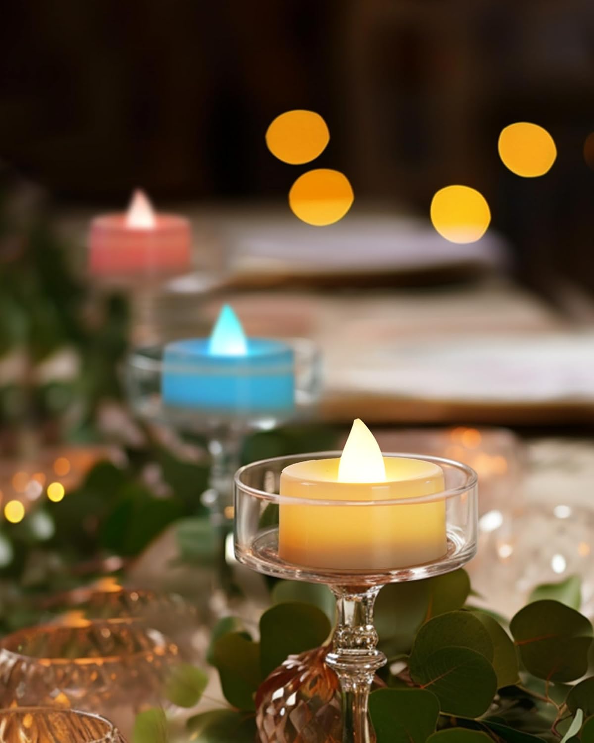 Homemory Led Battery Operated Tea Lights, Fake Electric Flickering Candles