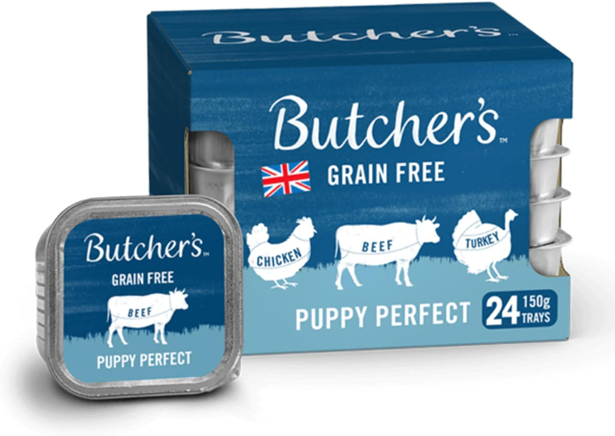 Butcher's Complete Wet Tray Puppy Food Puppy Perfect Pack 24x150g