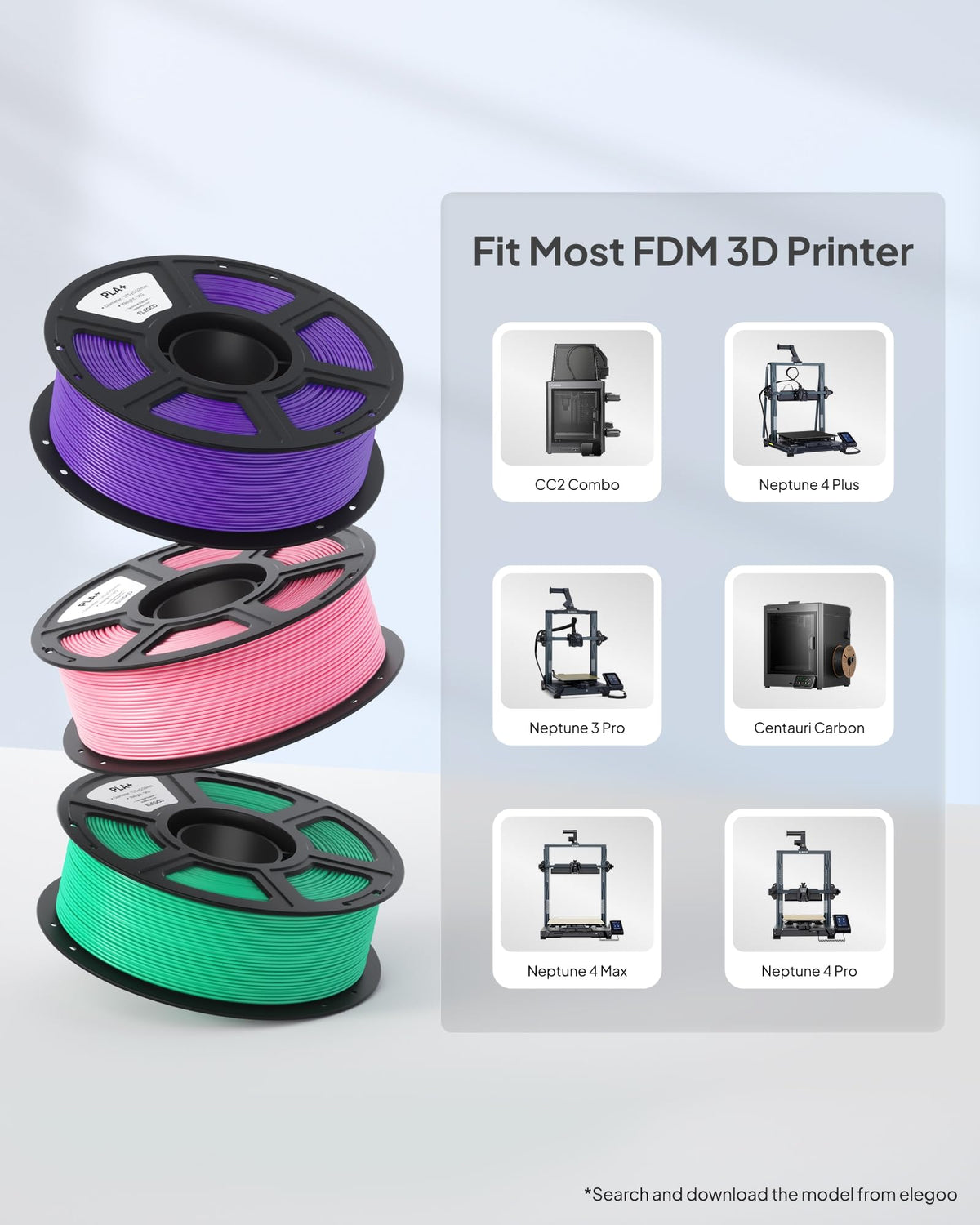 ELEGOO PLA+ 3D Printer Filament 1.75mm Pink 1KG