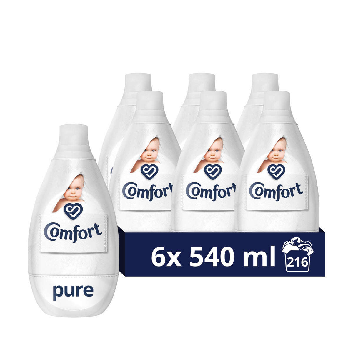 Comfort Pure Sensitive Fabric Conditioner dermatologically tested gentle next to sensitive skin 160 washes (4.8 L)
