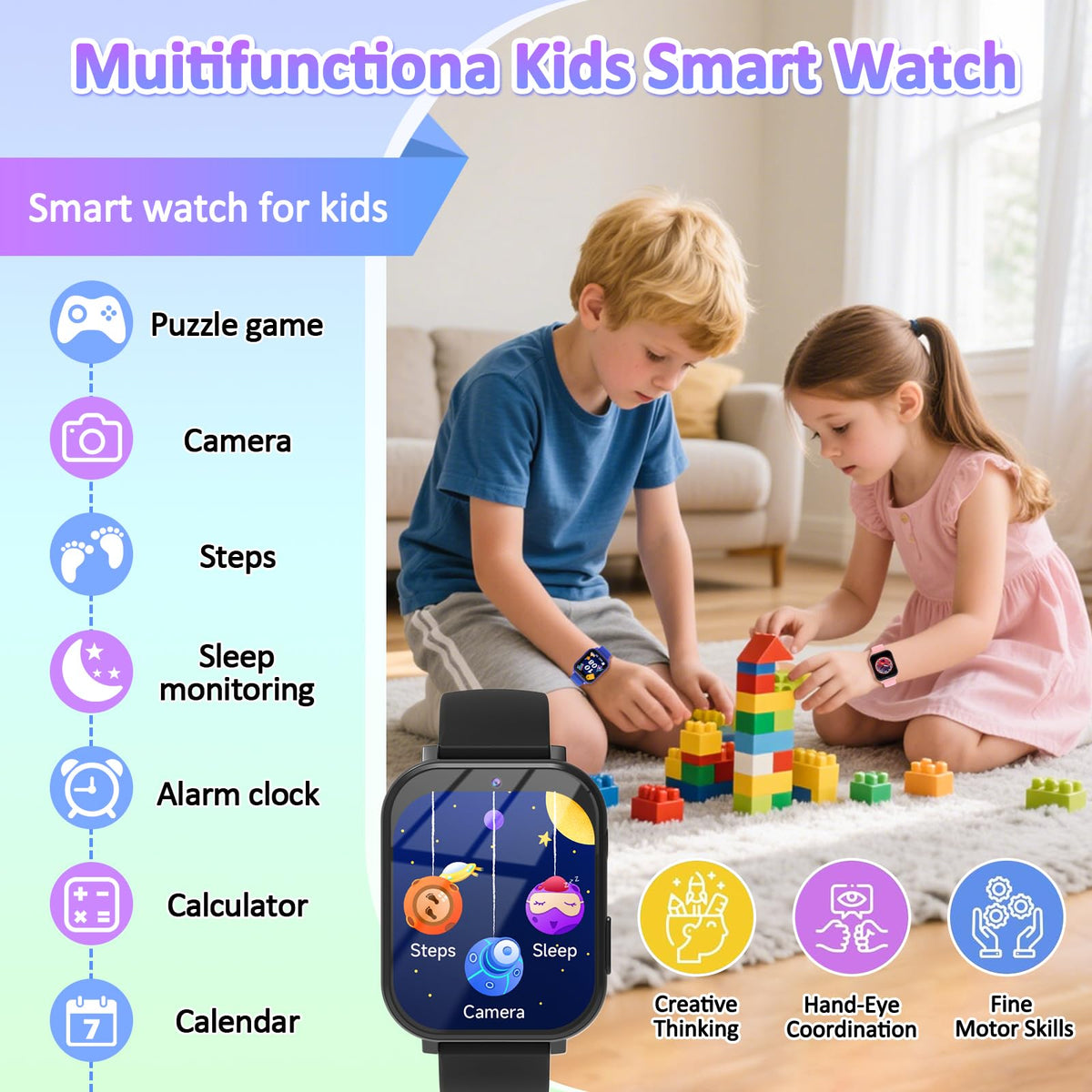 Kids Smart Watch for Boys Girls, Smart Watch for Kids Fitness Watch