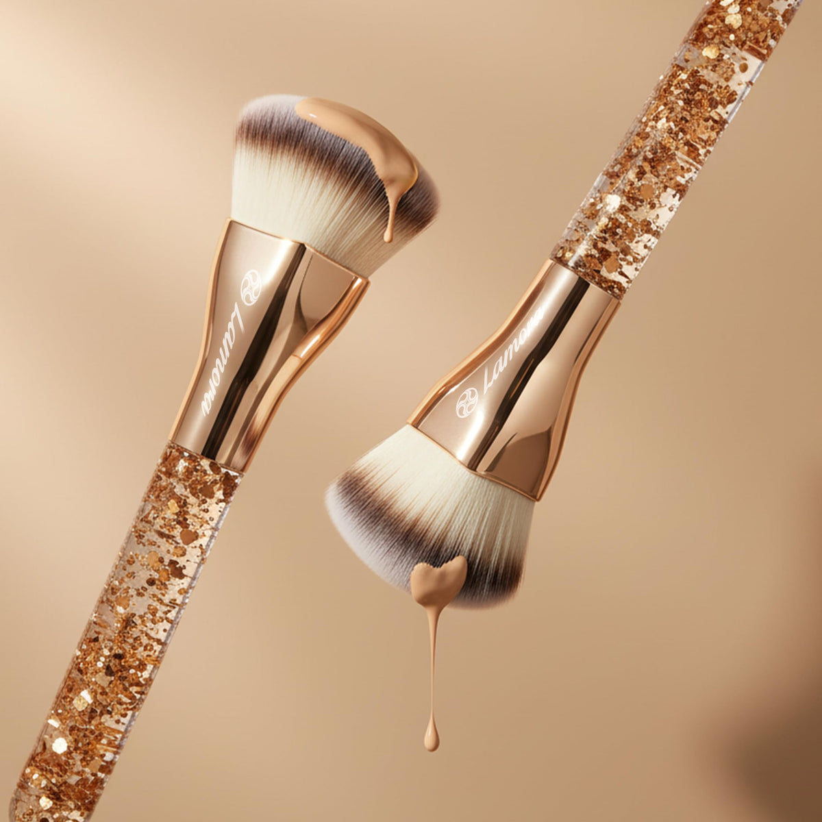 Make Up Brush Foundation Kabuki Flat Top, Perfect For Blending Liquid Cream