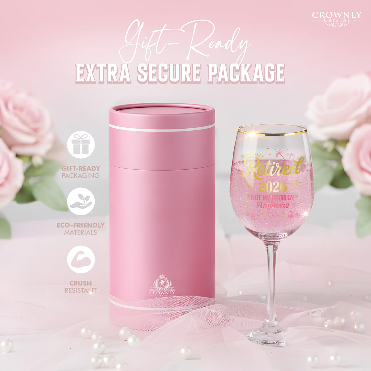 CROWNLY CRYSTAL® Mothers Day Gifts for Mum Wine Glass Personalised Mummy Birthday Present Womens Drinking Glasses Ladies Gift Ideas Mum Presents from Daughter Son