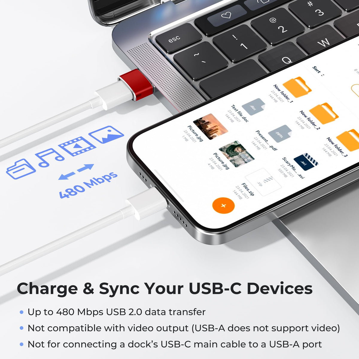 BASESAILOR USB to USB C Adapter,USBC Female to USB A Male Adapter 3Pack