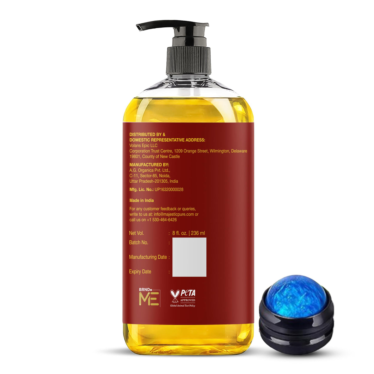 Majestic Pure Vitamin E Oil 100% Pure and Natural Oil - 236 ml