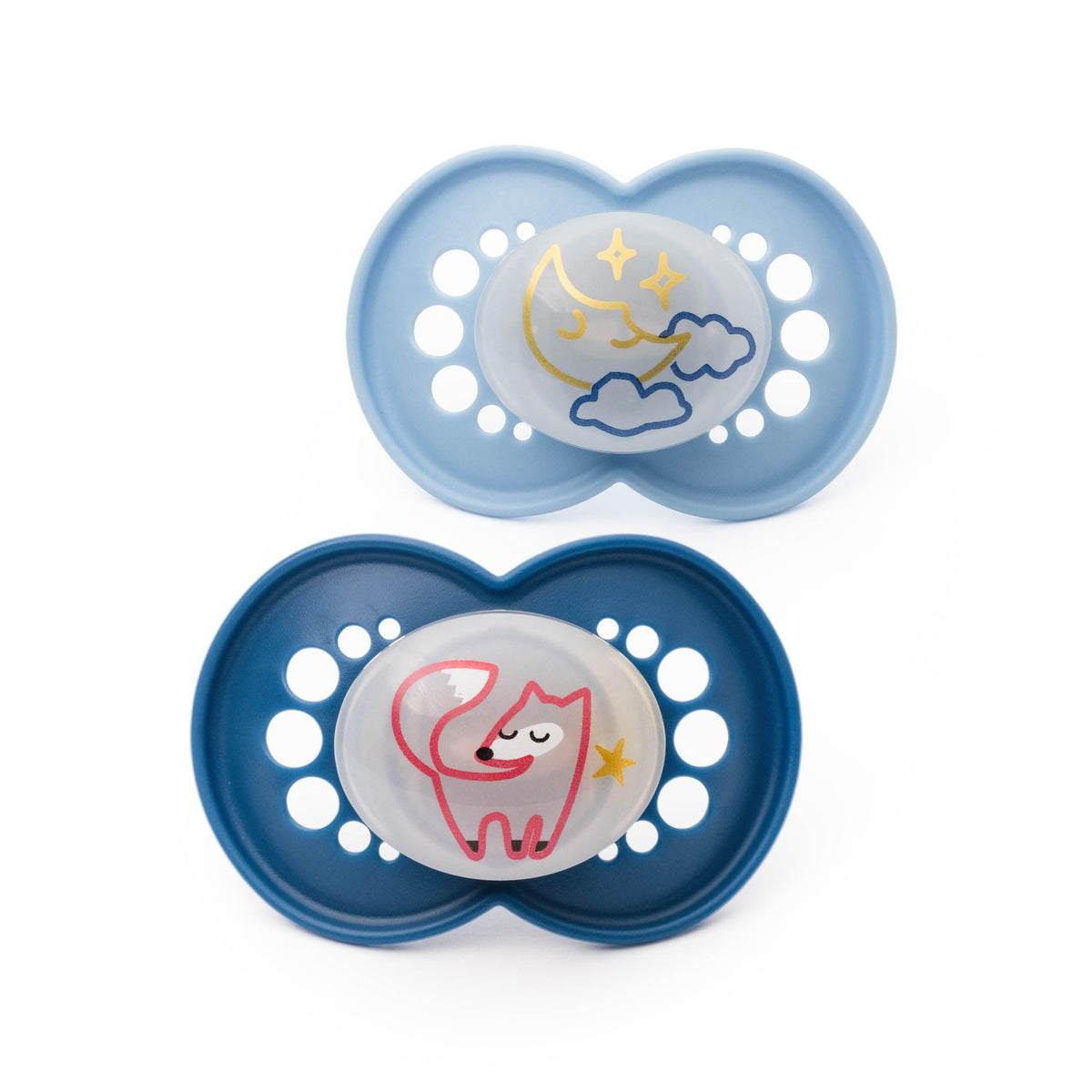 MAM Original Dummies, 6-18M, 2 Pack, Orthodontic Design, Blue