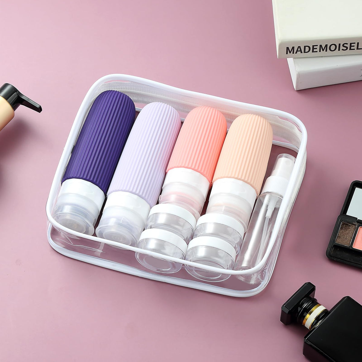 Mrsdry Travel Bottles for Toiletries, 16 Pack Silicone Travel Bottles Set, Leakproof Travel Size Toiletries, BPA Free Travels Containers for Toiletries, Traveler Accessories for Shampoo Conditioner