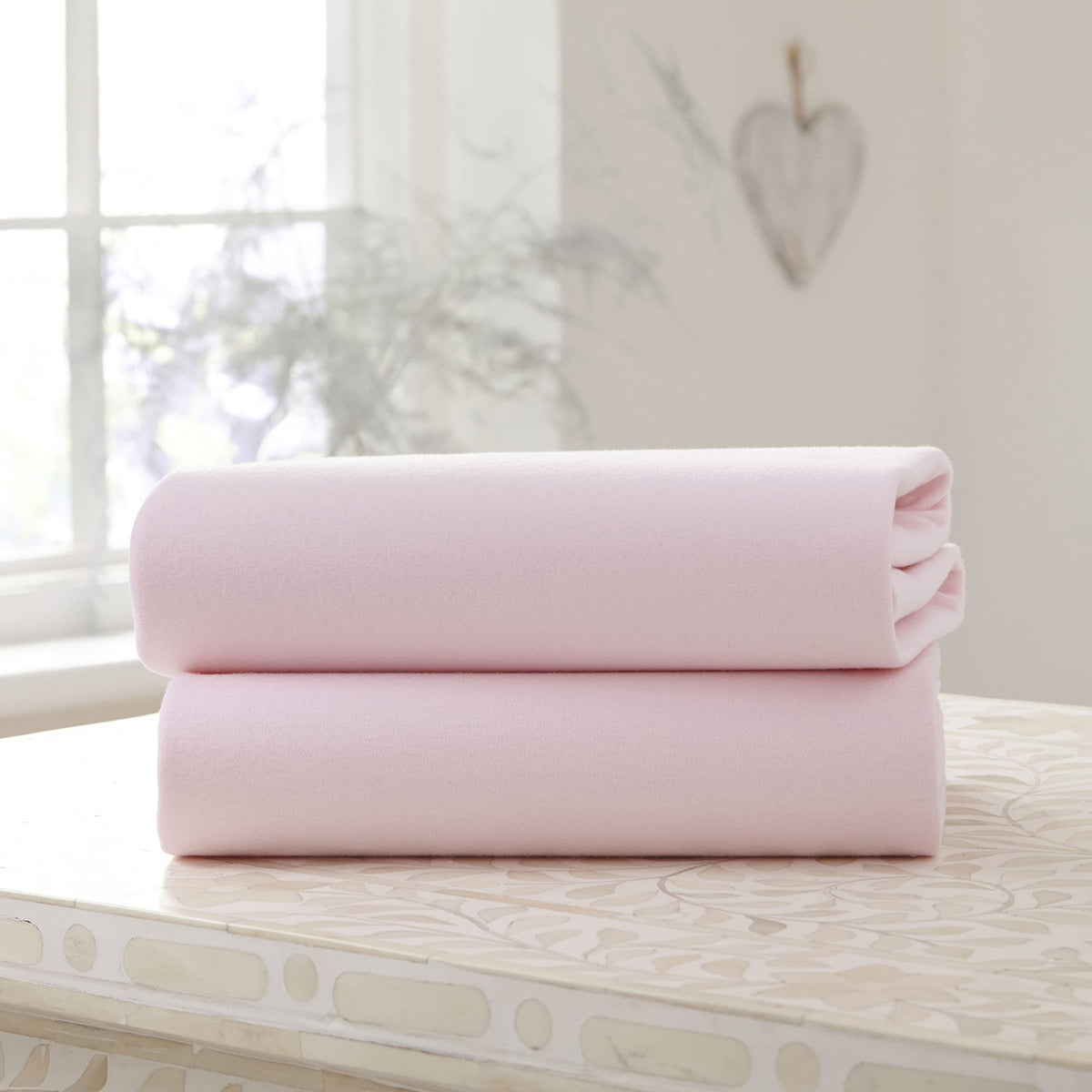 Clair de Lune 2 Pack Fitted Jersey Cotton Cot Sheets 60 x 120 cm (White)