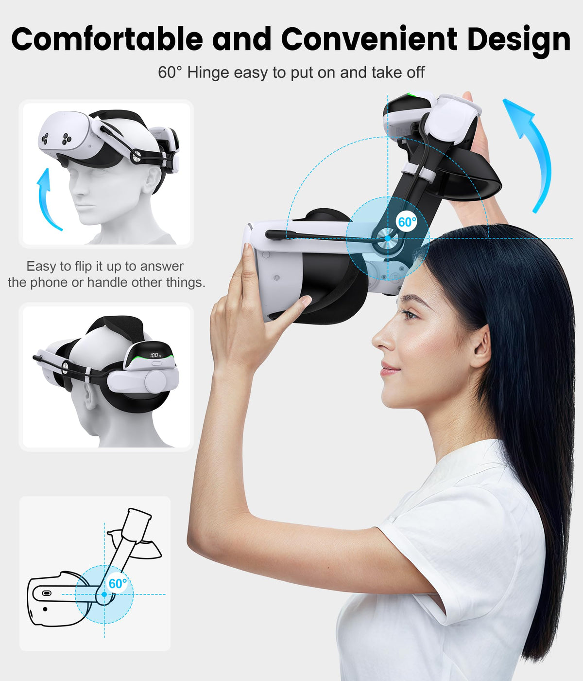 Comfort Head Strap for Meta Quest 3/3S/Meta Quest 2,VR Headset Elite Strap Replacement for Oculus Quest 3/3S/2 Accessories,Stable Elite Strap Pressure-Reduce Headstrap