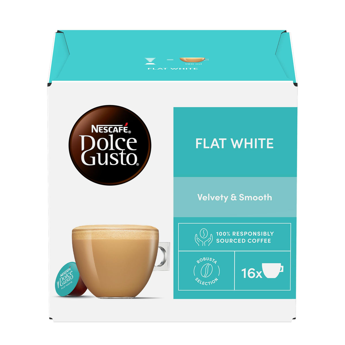 Nescafé Dolce Gusto Flat White Coffee Pods 16 Pods | Multipack of 3