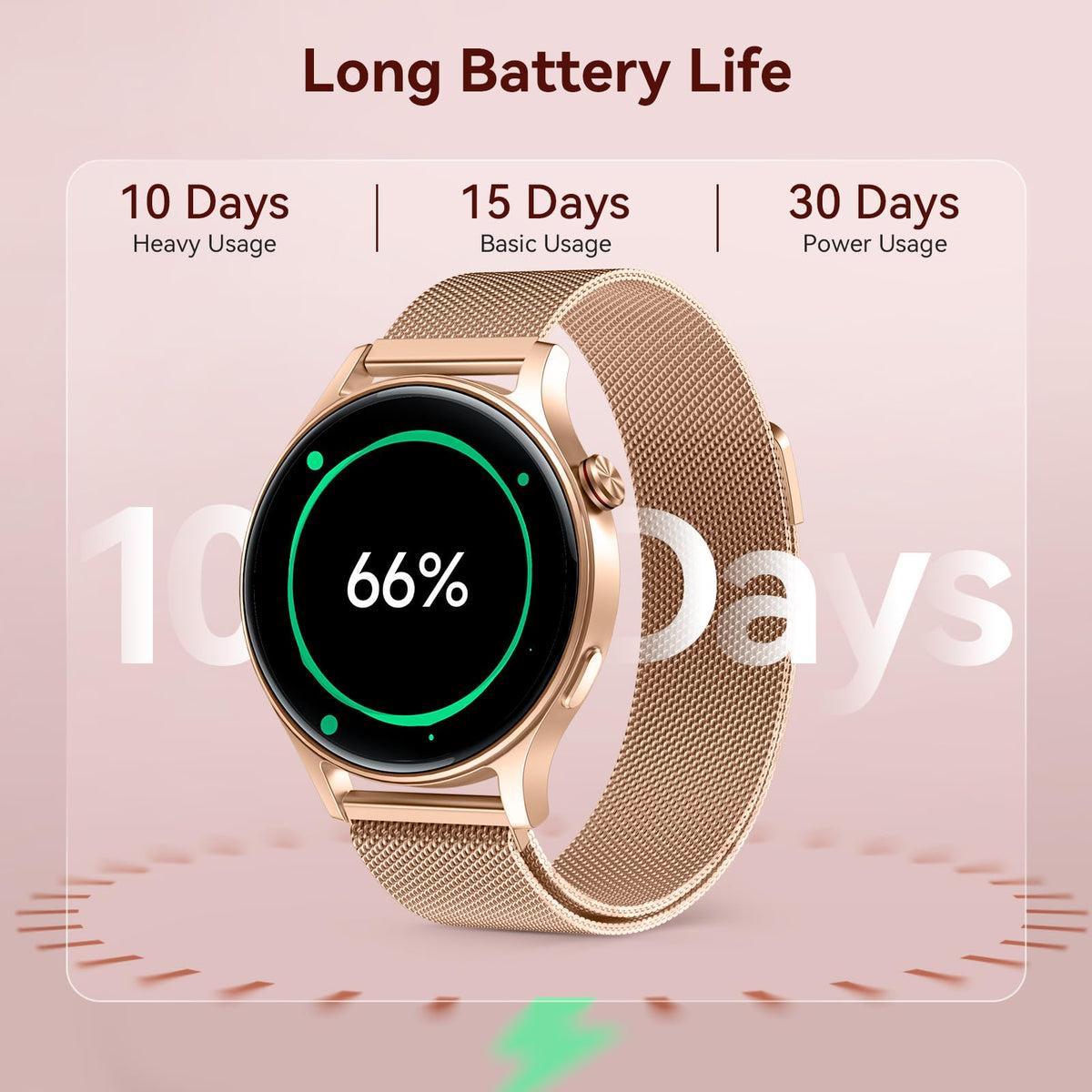 Smart Watch for Women, Answer/Make Call, 1.32'' AMOLED Ultra-Clear Screen Fitness Trackers with Heart Rate/Sleep/SpO2 Monitor, Smartwatch for iPhone/Samsung/Android, 110+ Sport Modes, 3ATM Waterproof
