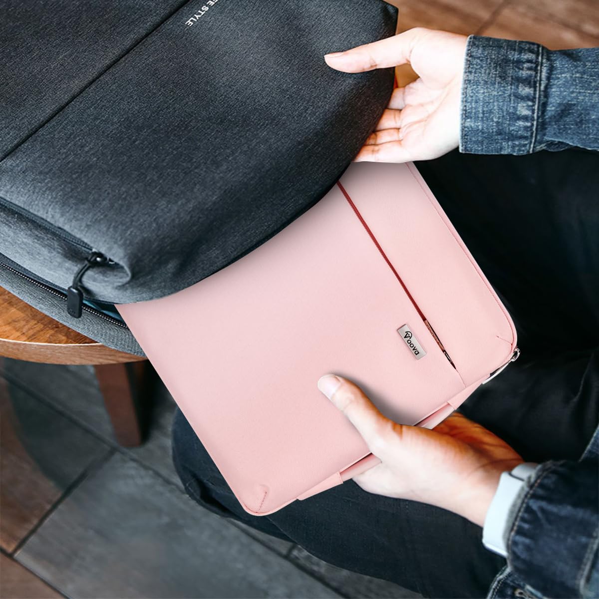 Voova 360° Protective Laptop Sleeve Case 11 11.6 12 inch, Waterproof Computer Cover Bag Compatible with Surface Pro 7 8/Laptop Go 2 3, MacBook Air 11, Chromebook, 12.5" Asus Acer Hp Tablet,Pink