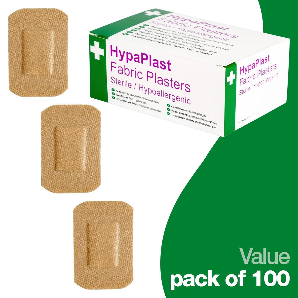 Safety First Aid Group HypaPlast Pink Washproof Plasters, 7.2 x 2.5 cm (Pack of 100)
