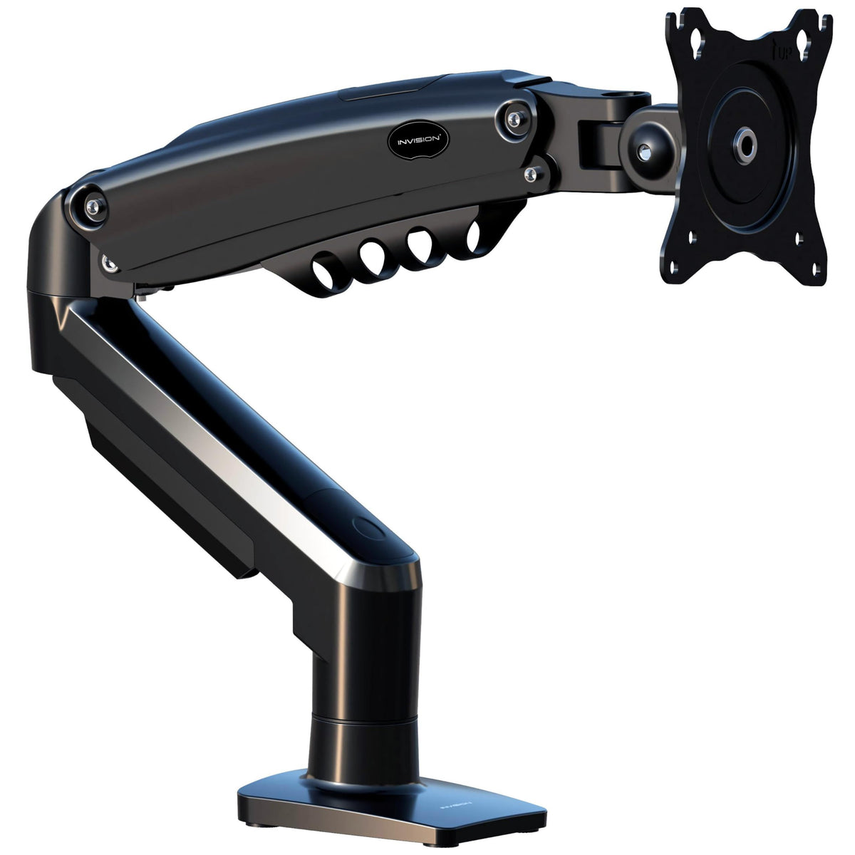 Invision Monitor Arm Desk Mount for 19-32 Inch Screens - VESA 75/100mm Desk Clamp Stand - Tool Free Height Adjustment with Tilt Swivel Rotate - Increased Load Capacity from 2-9kg MX400 Dual Arm