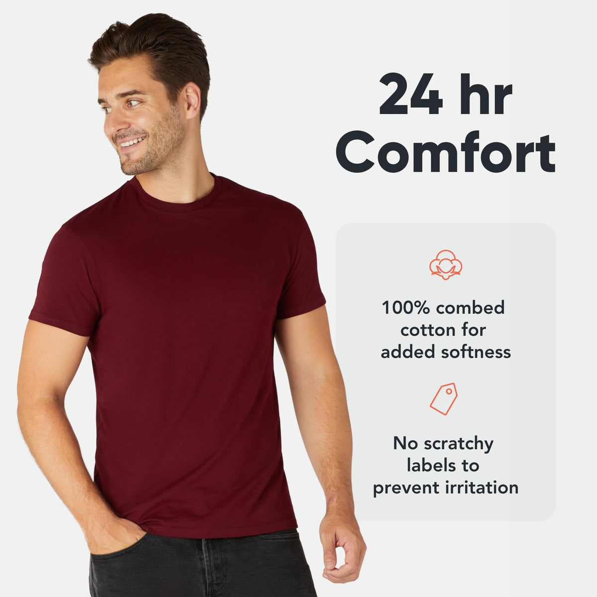 FM London 3/5 Pack Mens T Shirt, Premium Weight, 100% Cotton & Super Soft