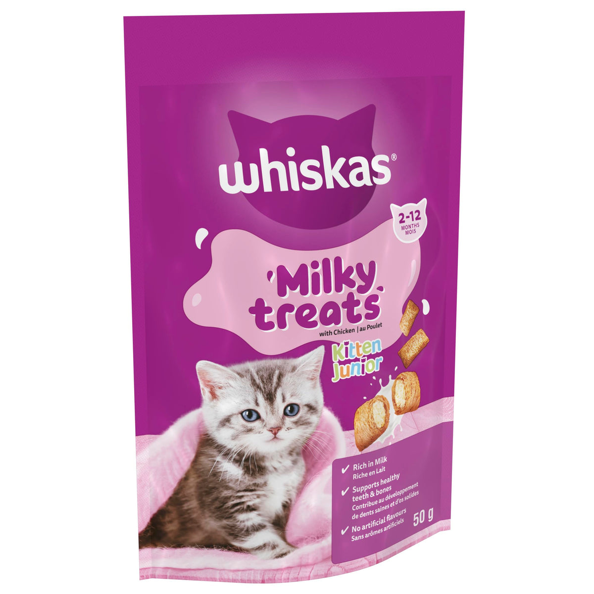 WHISKAS Crunch 100g (Pack of 6) - Tasty Topping Adult Cat Treat Biscuits