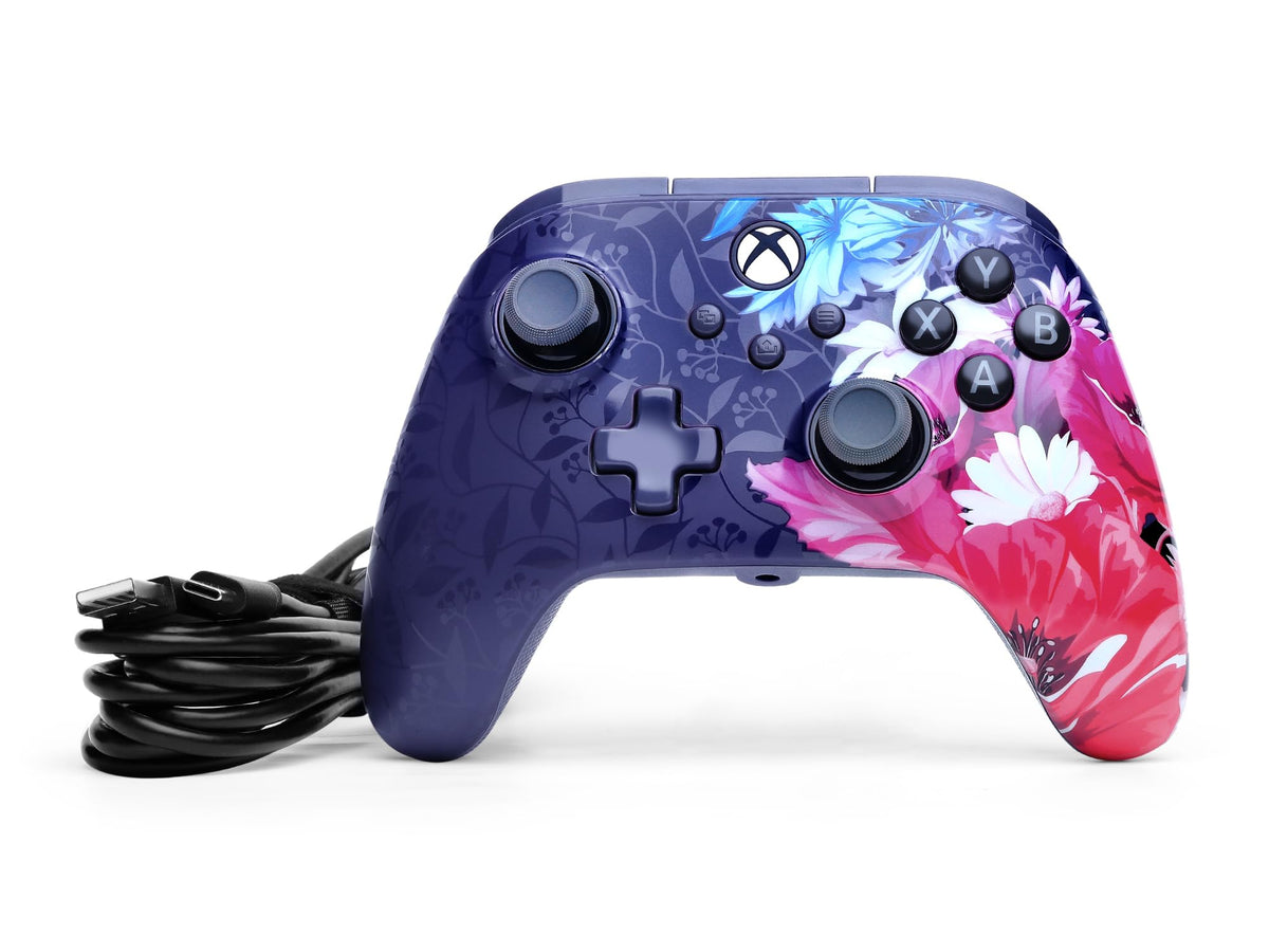 PowerA Advantage Plus Wired Controller for Xbox Series X|S - Moonlit Palms, officially licensed, adjustable height thumbsticks, hall effect, mappable buttons, works with Xbox One and Windows 10/11 PC