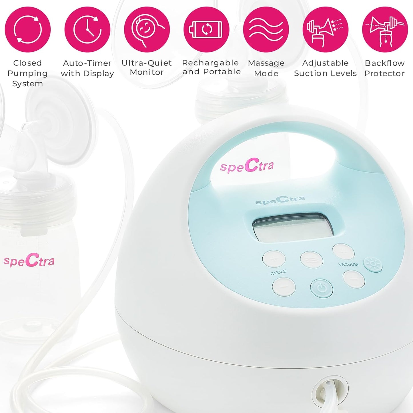 Spectra S1 Plus Hospital Grade Double Electric Breast Pump with Rechargeable Battery, Blue
