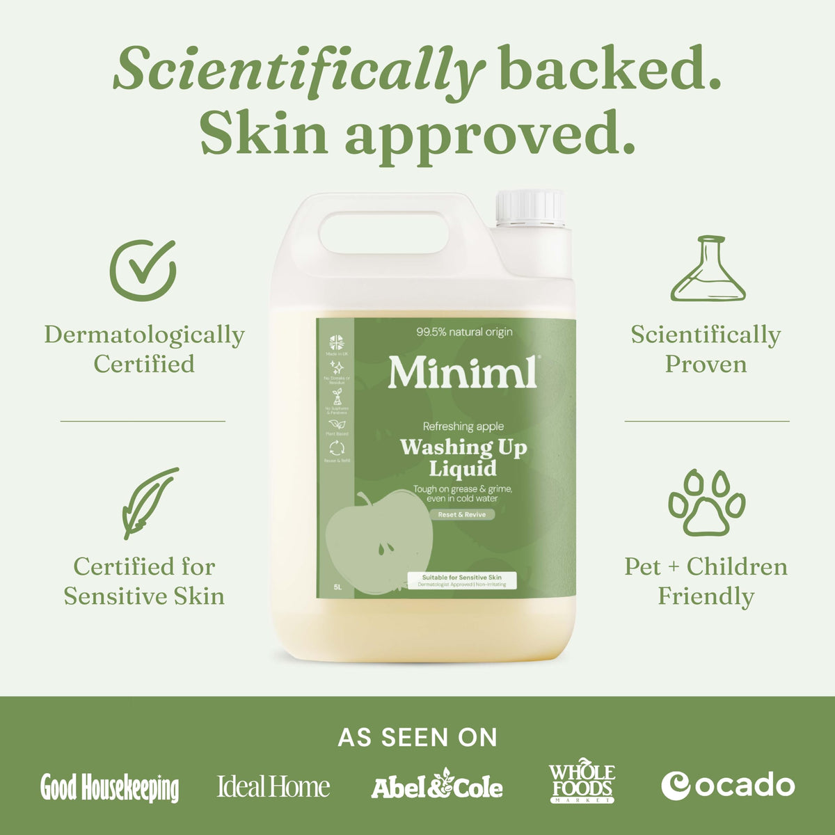 Miniml Eco Washing Up Liquid 5L Refill – Wild Rhubarb & Lemon