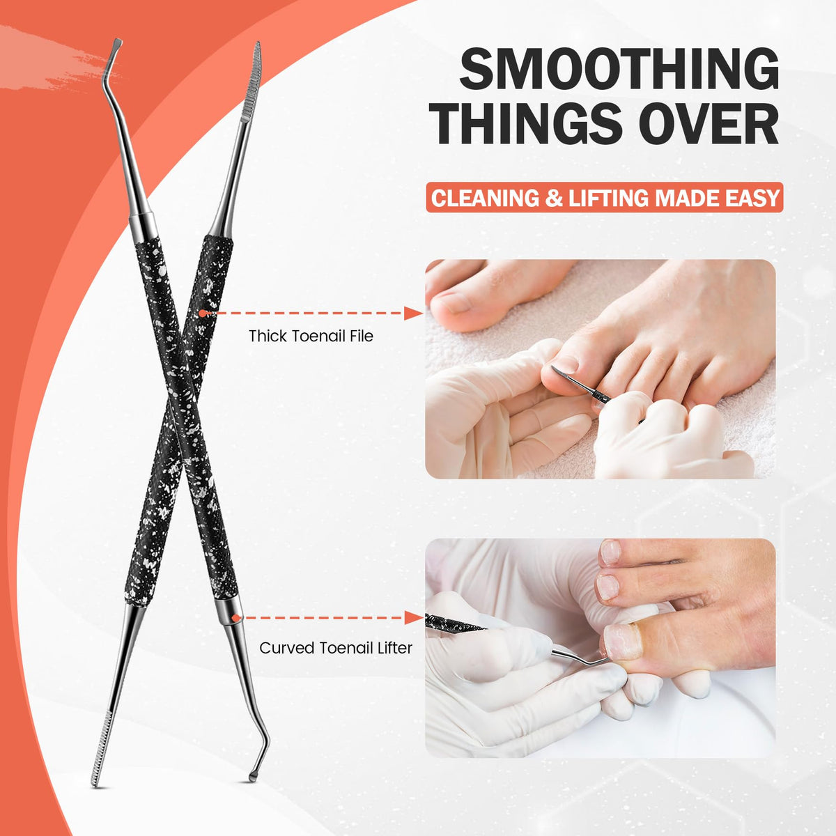 BEZOX Well-Made Nail Clipper Set 2 Pcs, Wide Jaw Opening Nail Clipper for Fingernail and Toenail, Premium Stainless Steel Sharp Sturdy Finger Nail Clipper