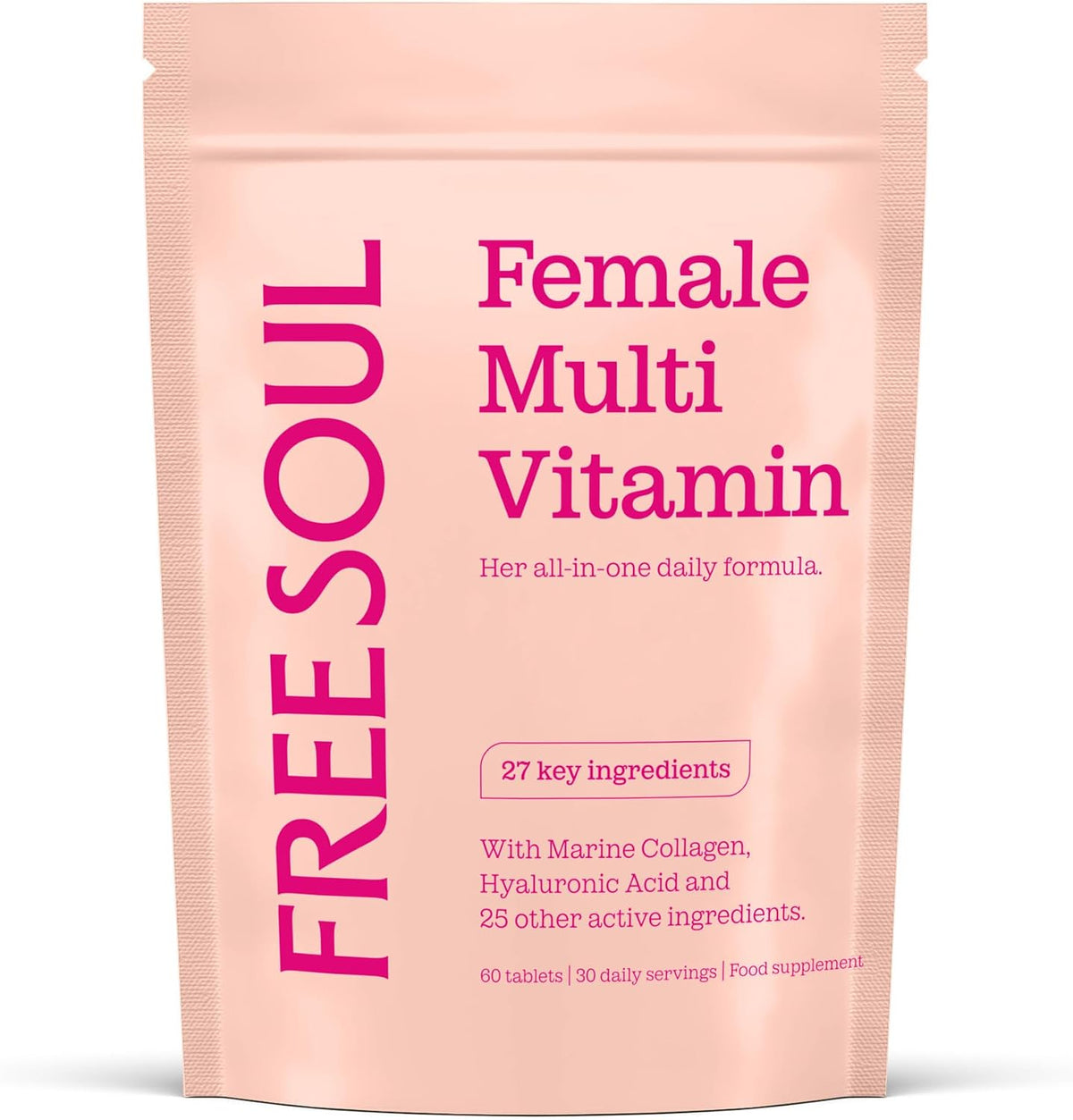 Free Soul Women's Multivitamins with Marine Collagen & Hyaluronic Acid