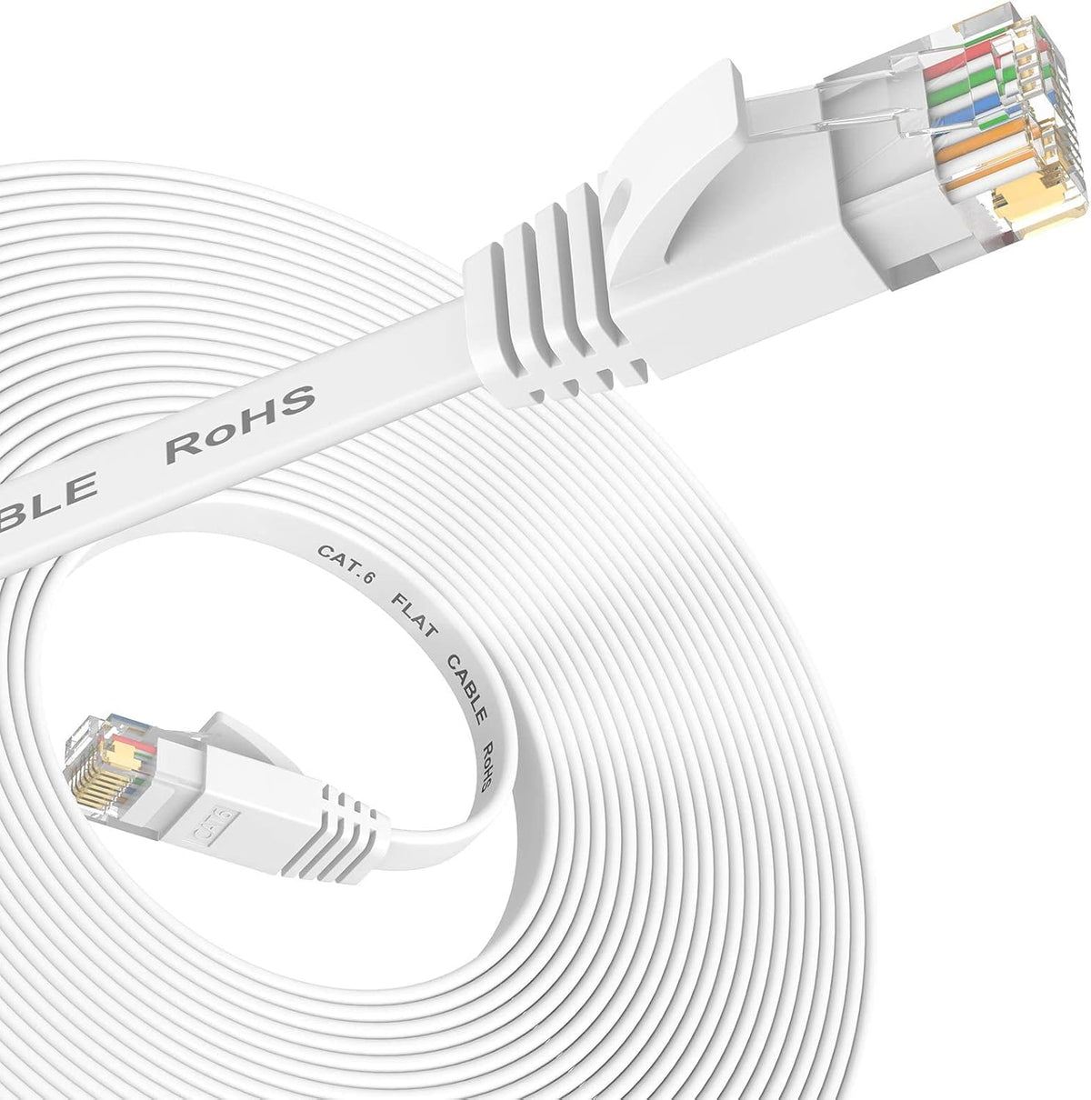 Ethernet Cable 2M, Cat6/Cat 6e Internet Cable, Flat Network Patch Cord