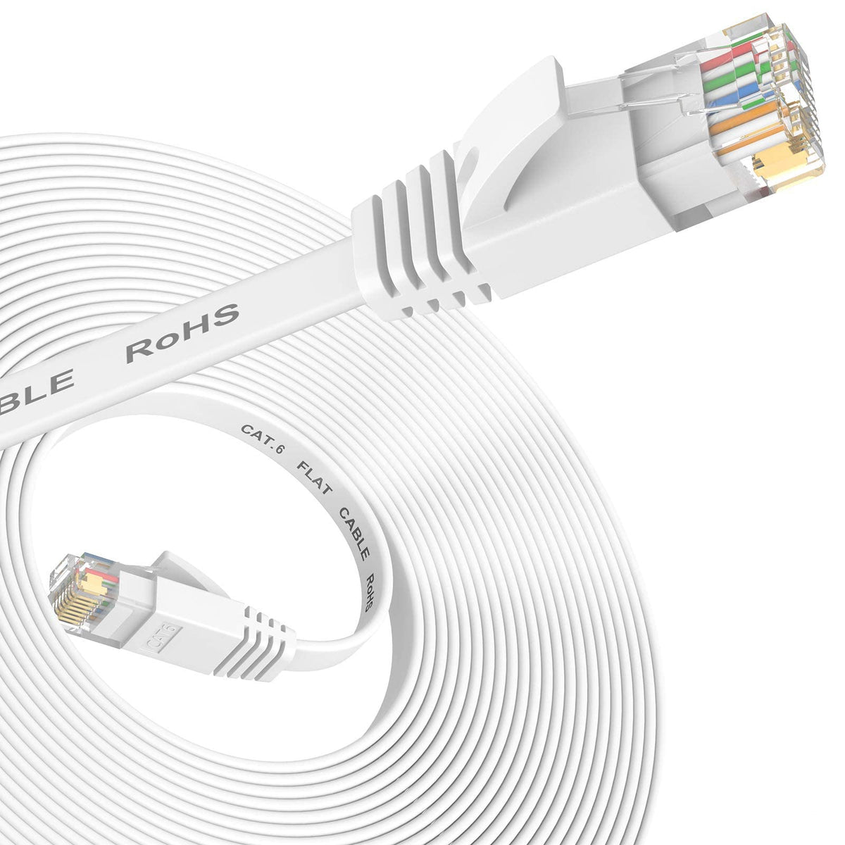 Ethernet Cable 2M, Cat6/Cat 6e Internet Cable, Flat Network Patch Cord