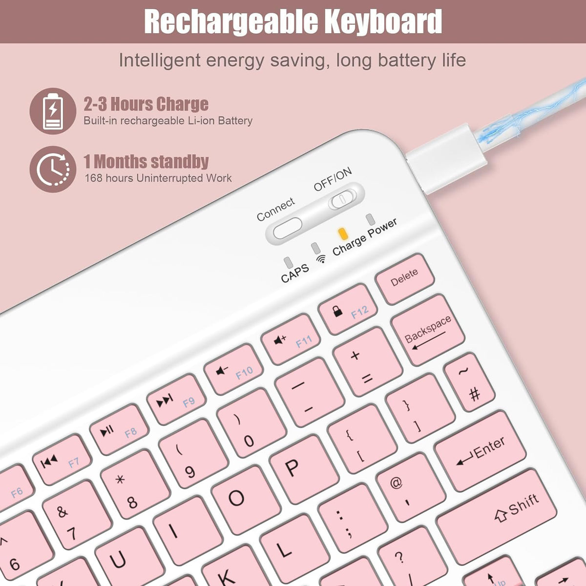 NOOX Bluetooth Keyboard for iPad, Galaxy Tablets, SmartPhones
