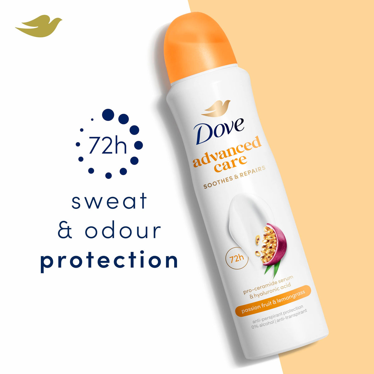 Dove Advanced Care Original Anti-perspirant Deodorant Spray with Triple Moisturising technology aerosol for 72 hours of protection 100 ml