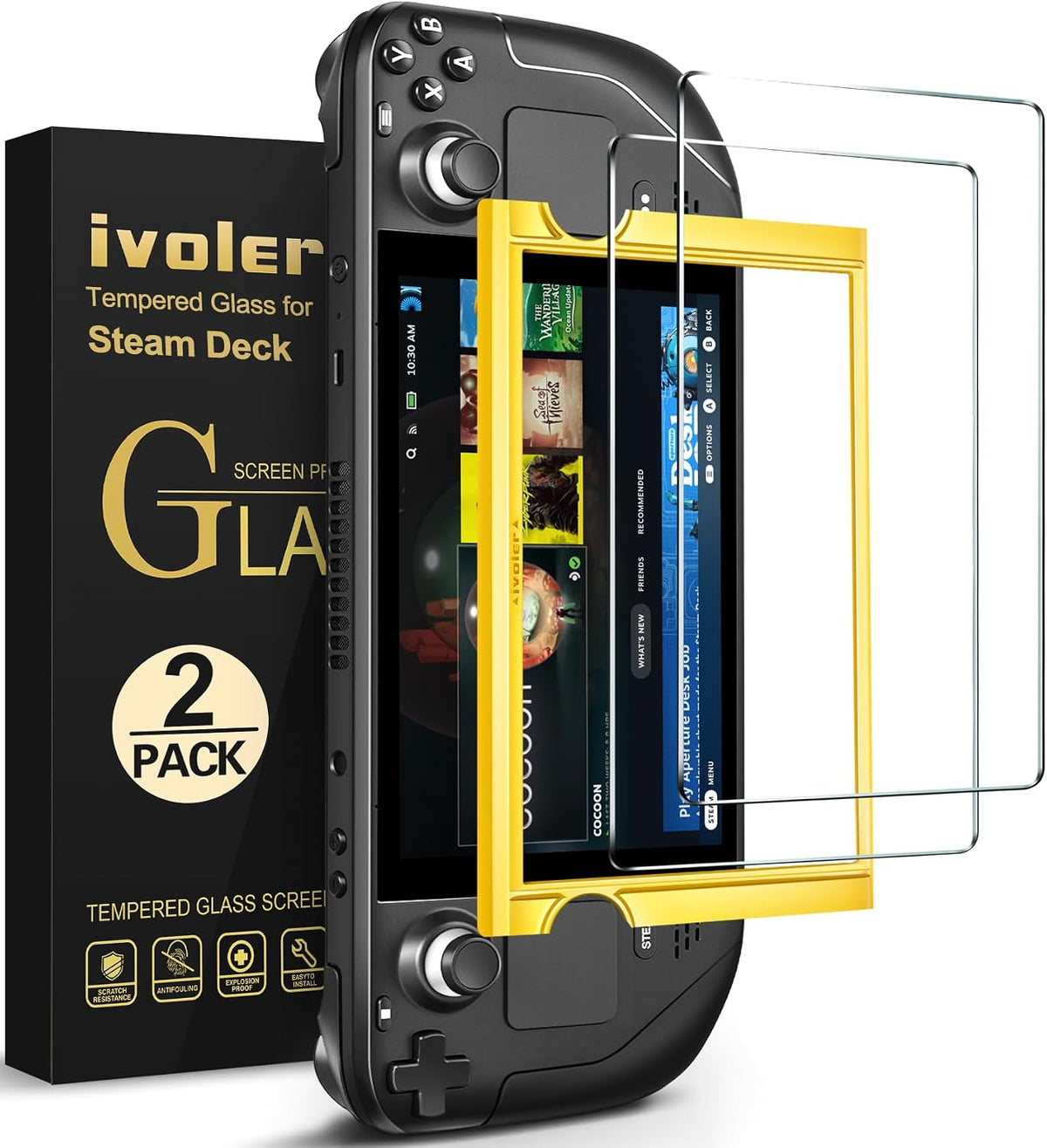 ivoler [4-Pack for Switch 2 Screen Protector with Alignment Frame Tool, 30-second installation- Bubble-Free Application - 9H Hardness -Tempered Glass Protection Film for Nintendo Switch 2 Model 2025