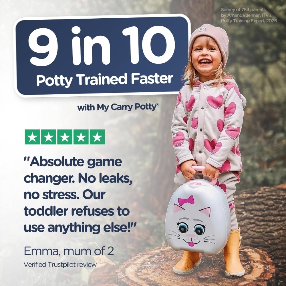 My Carry Potty - Travel Potty, Award-Winning Portable Toddler Toilet Seat for Kids to Take Everywhere (Ladybird)