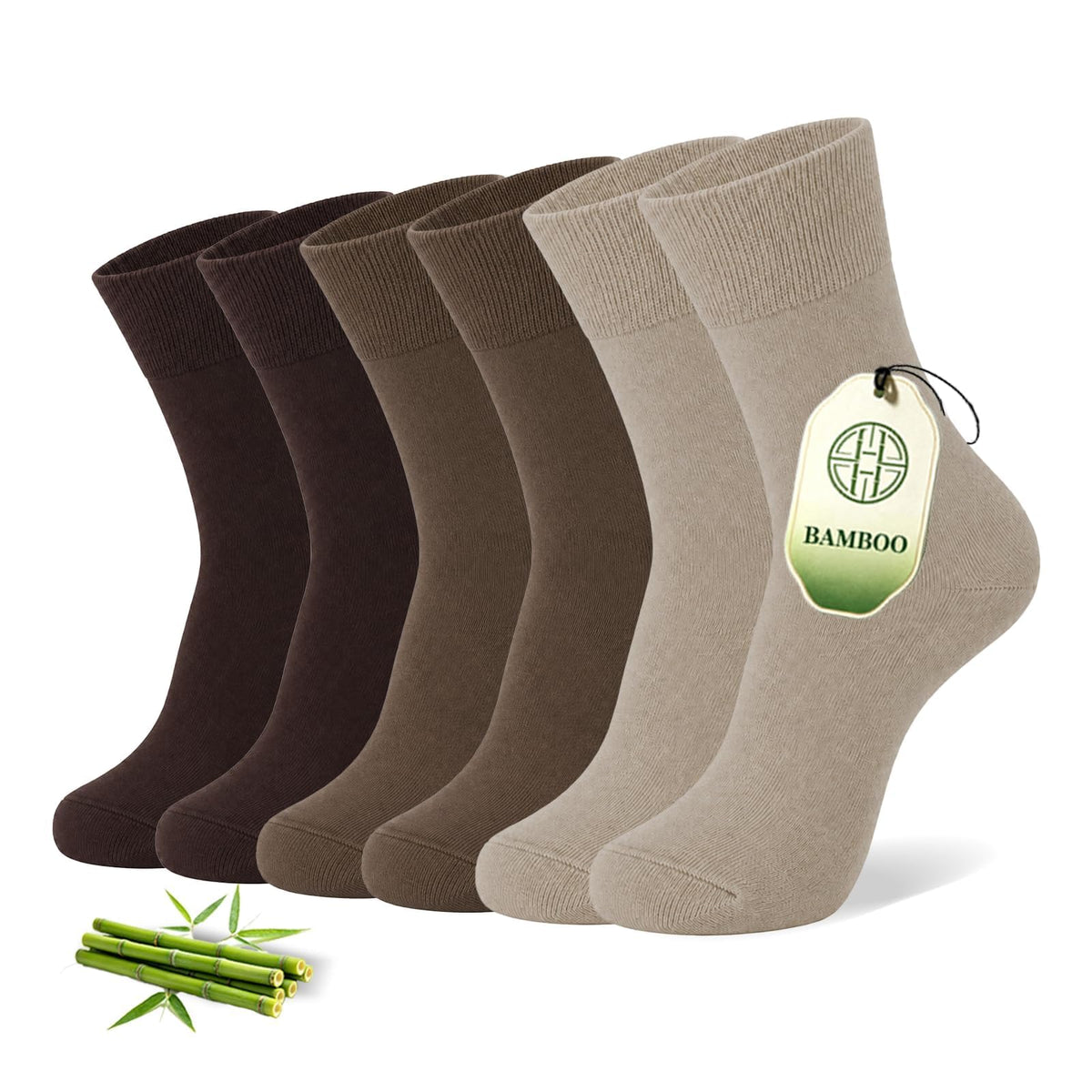 WeciBor Men's Bamboo Seamless Socks 6/12 Pack