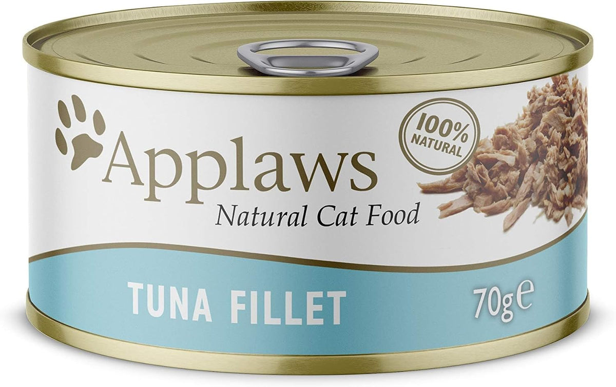 Applaws 100% Natural Wet Cat Food 24 x 70g Tuna Fillet Tins in Broth