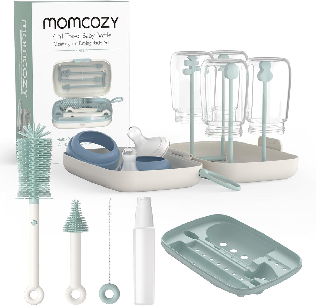 Momcozy Bottle Brush Set - Baby Bottle Cleaner Kit with Silicone Brush