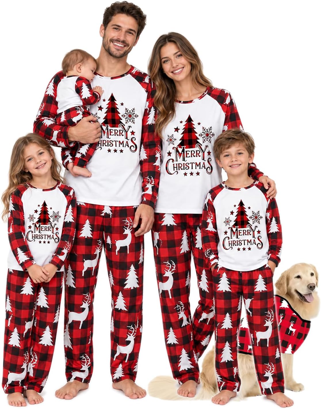 Family Christmas Pyjamas Set Mens Womens Cartoon Printed Xmas Matching Pjs