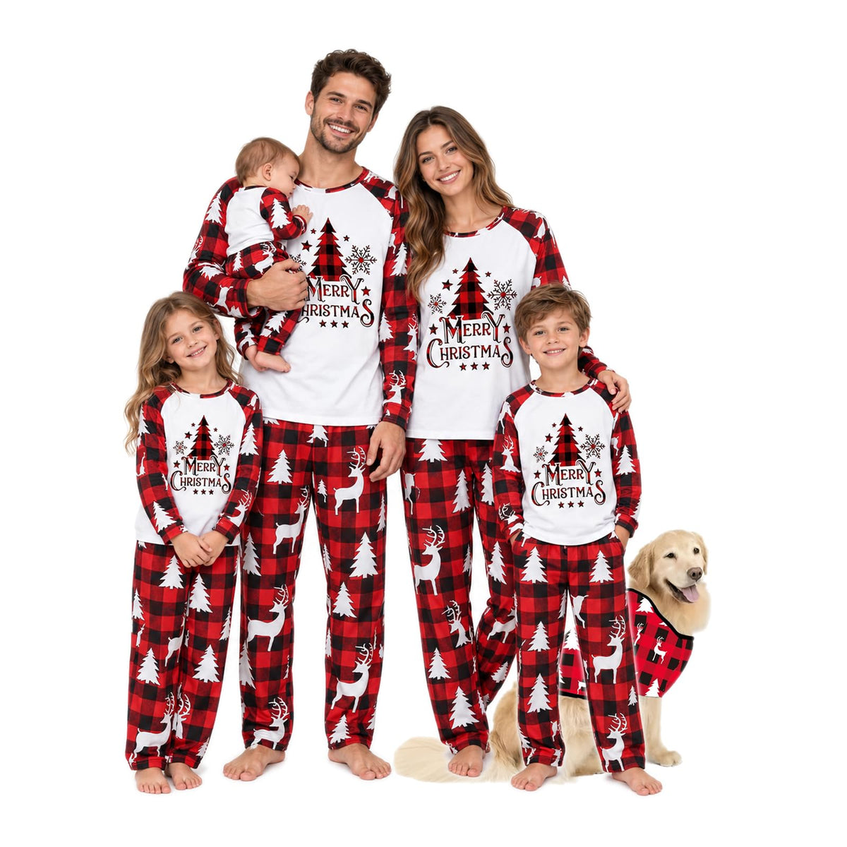 Family Christmas Pyjamas Set Mens Womens Cartoon Printed Xmas Matching Pjs