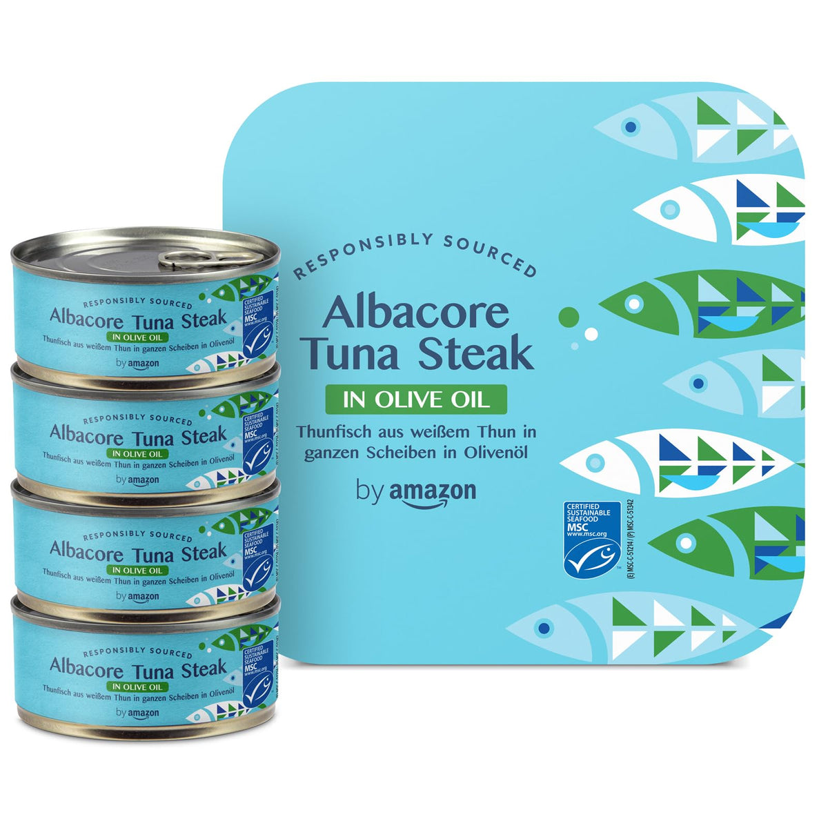 by Amazon MSC Skipjack Tuna Chunks in Spring Water, 4x145g